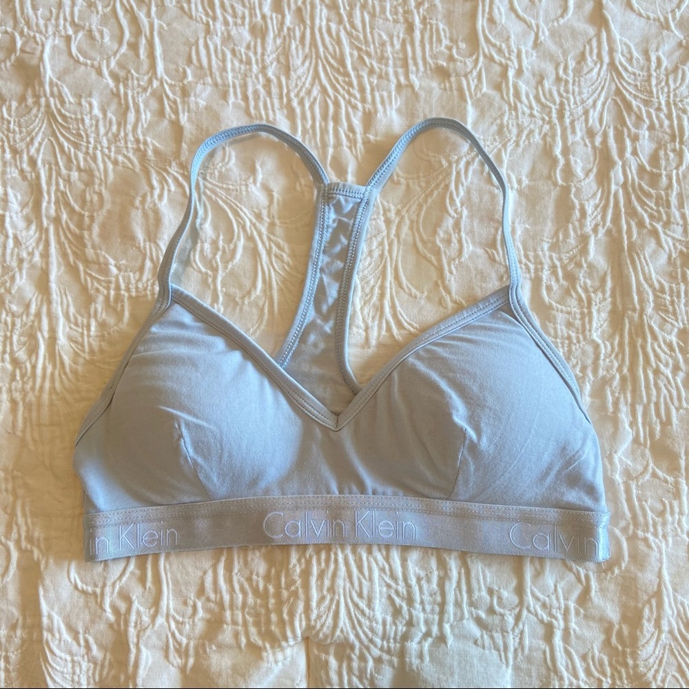 Calvin Klein baby blue racerback bralette